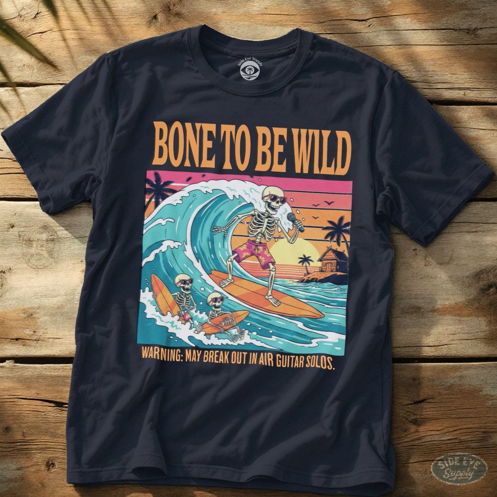 Bone To Be Wild Tee Navy / S - by Side Eye Supply - Surf Beach Life Apparel