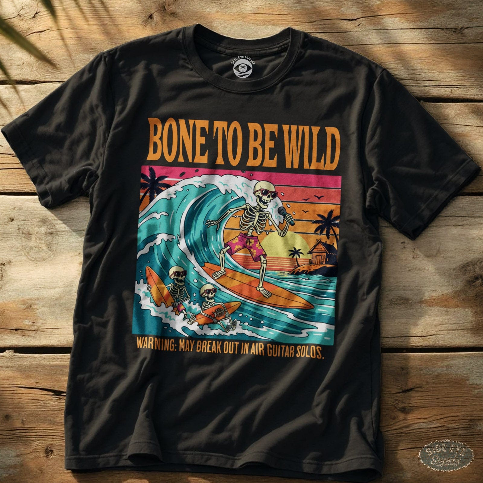 Bone To Be Wild Tee Black / S - by Side Eye Supply - Surf Beach Life Apparel