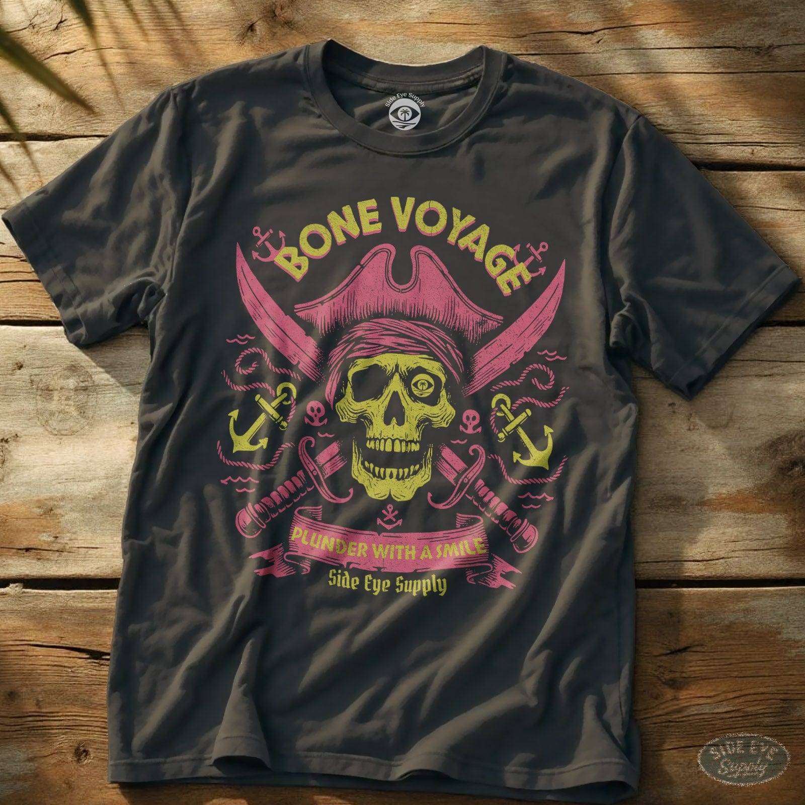 Bone Voyage T-Shirt Charcoal / S - by Side Eye Supply - Surf Beach Life Apparel