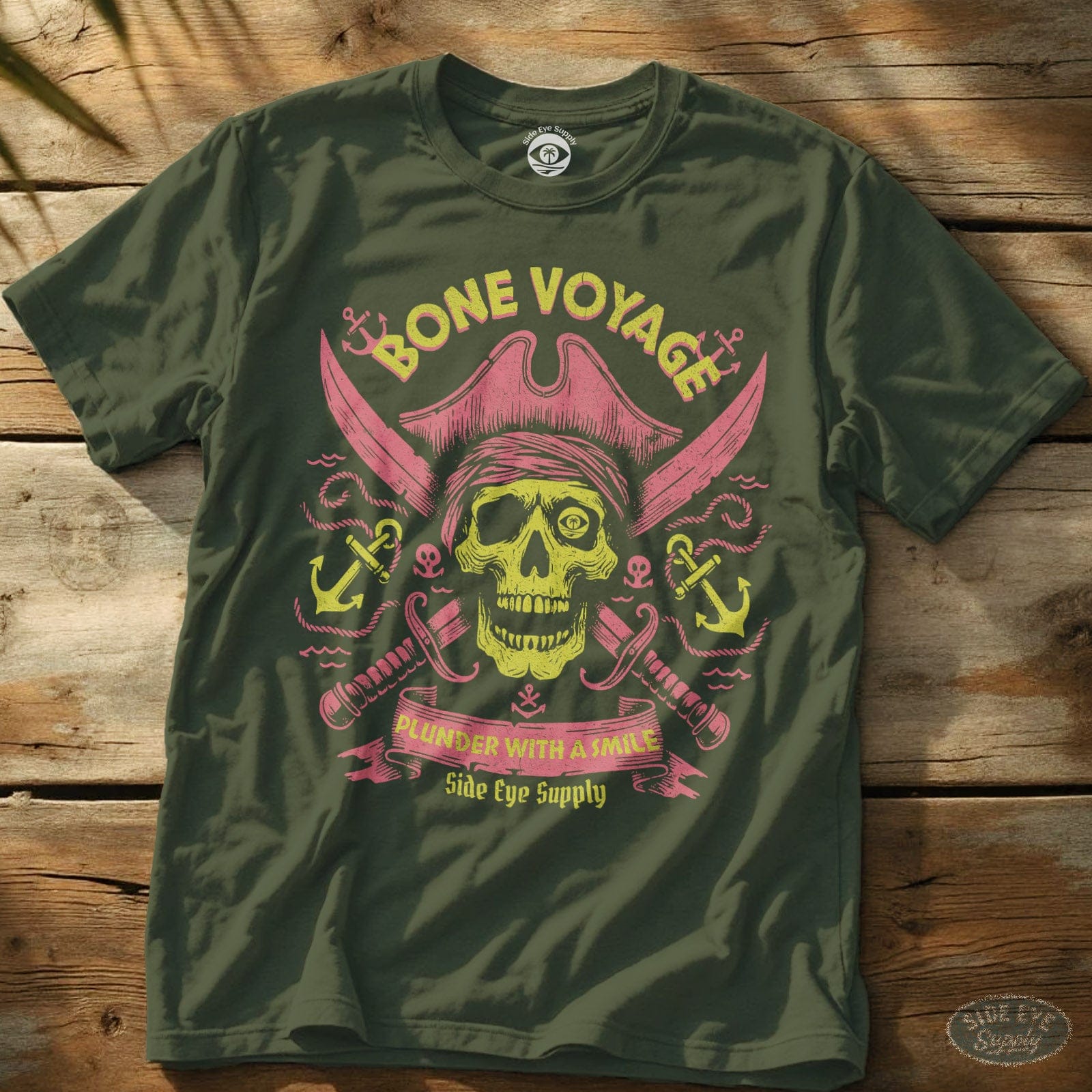 Bone Voyage Tee Military Green / S - by Side Eye Supply - Surf Beach Life Apparel