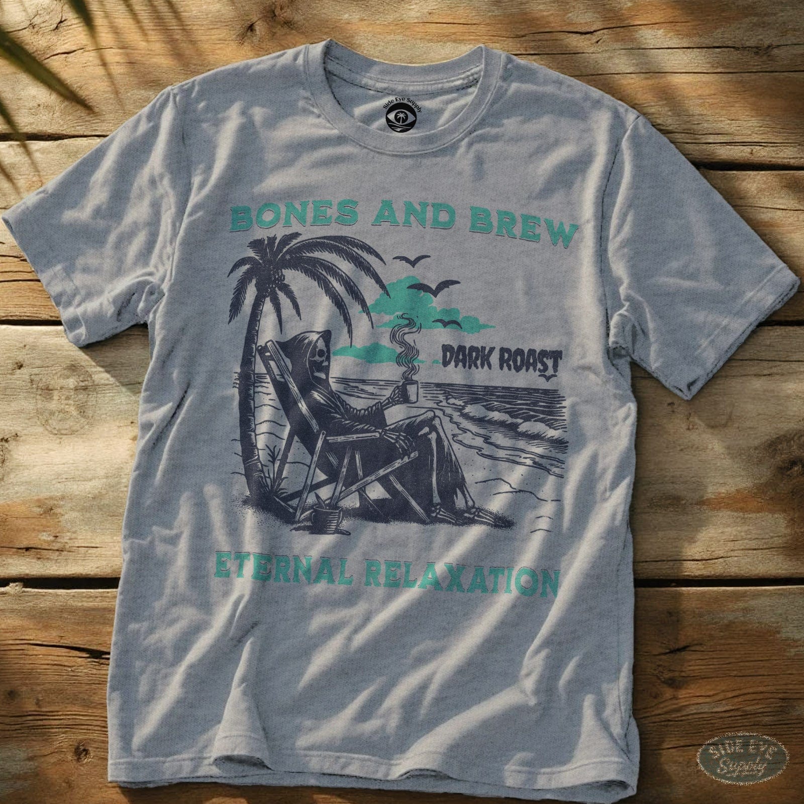 Bones and Brew T-Shirt Sport Grey / S - by Side Eye Supply - Surf Beach Life Apparel
