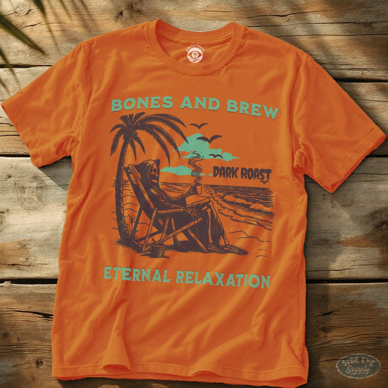 Bones and Brew T-Shirt Orange / S - by Side Eye Supply - Surf Beach Life Apparel