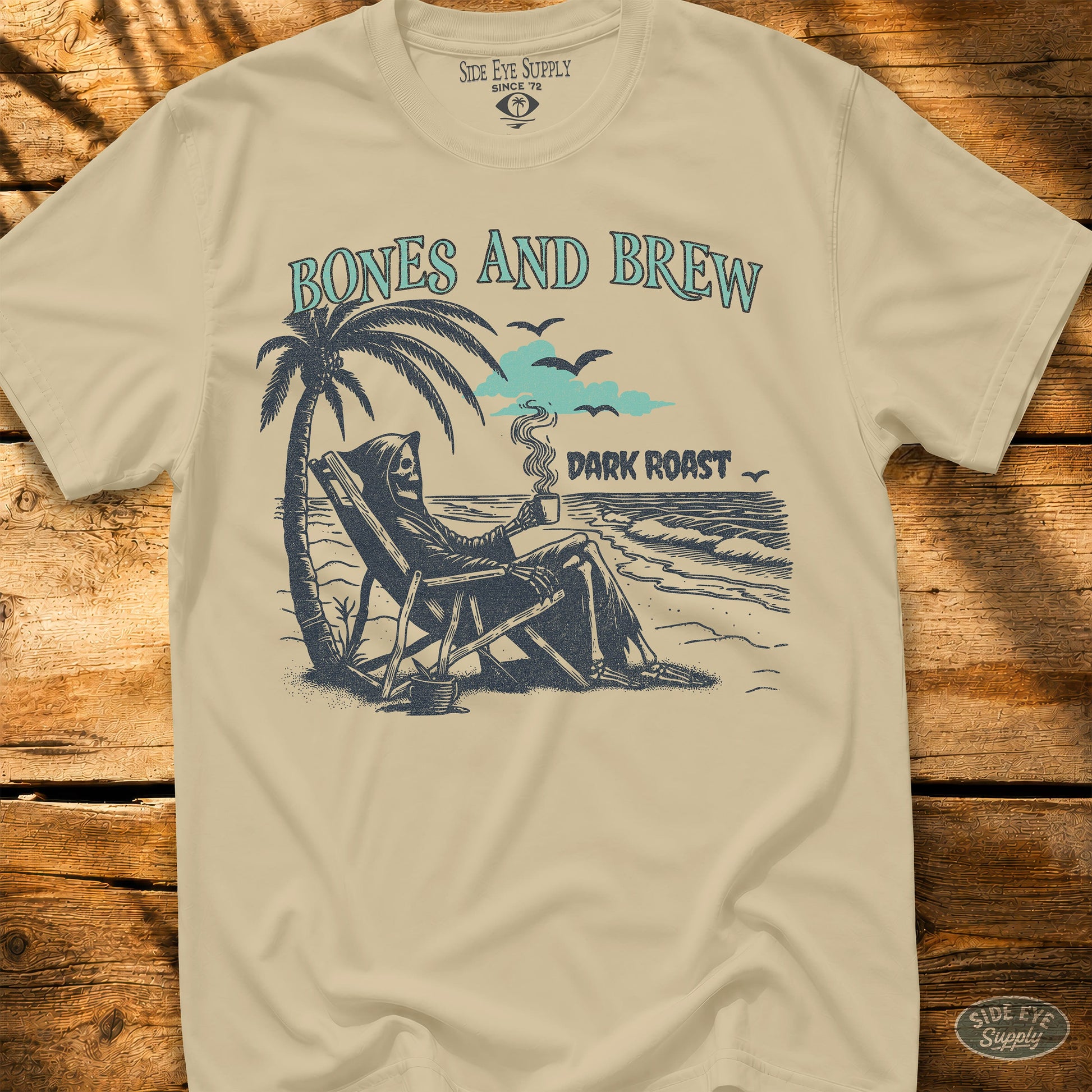 Bones and Brew Tee Sand / S - by Side Eye Supply - Surf Beach Life Apparel