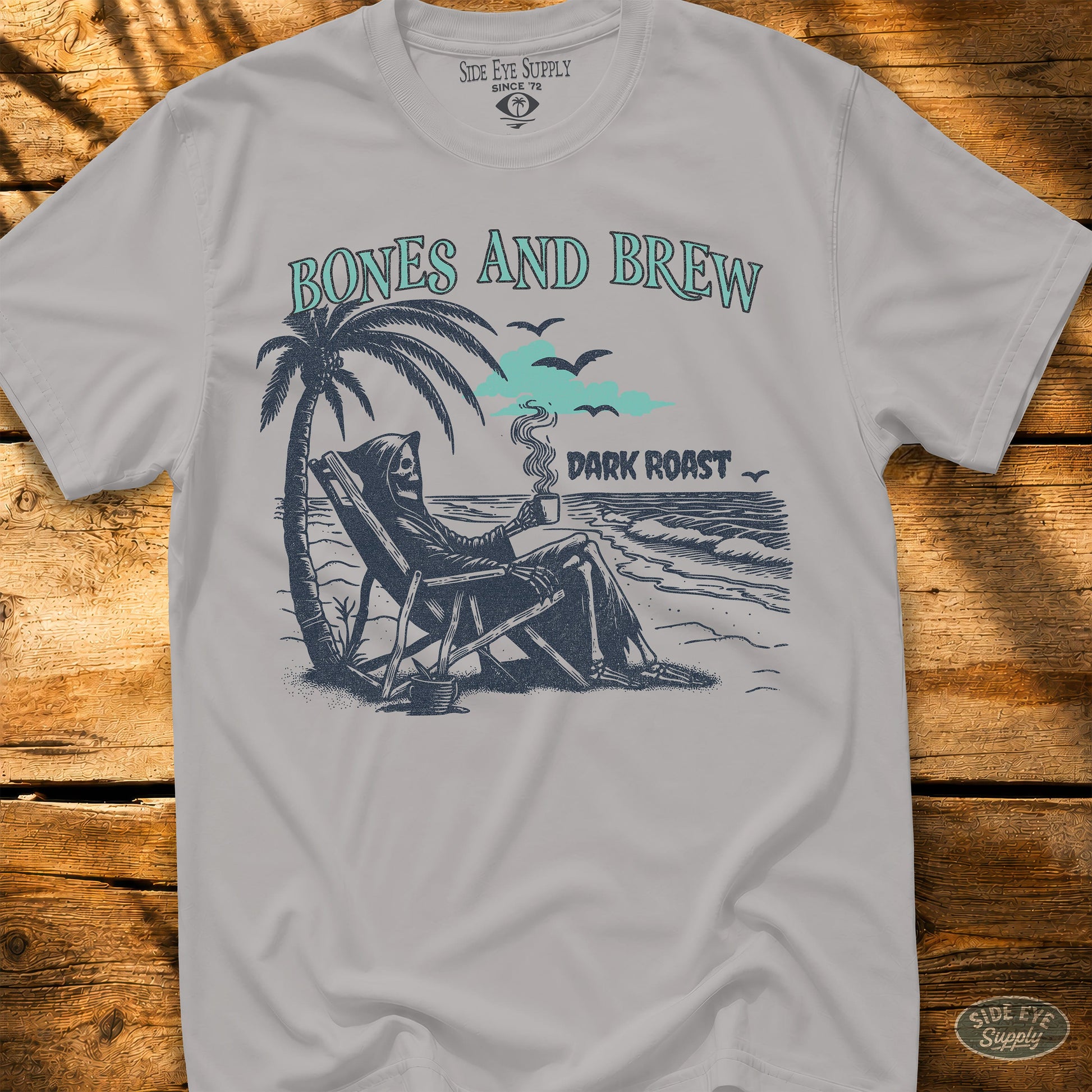 Bones and Brew Tee Ice Grey / S - by Side Eye Supply - Surf Beach Life Apparel