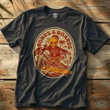 Bones & Boards Tee Charcoal / S - by Side Eye Supply - Surf Beach Life Apparel