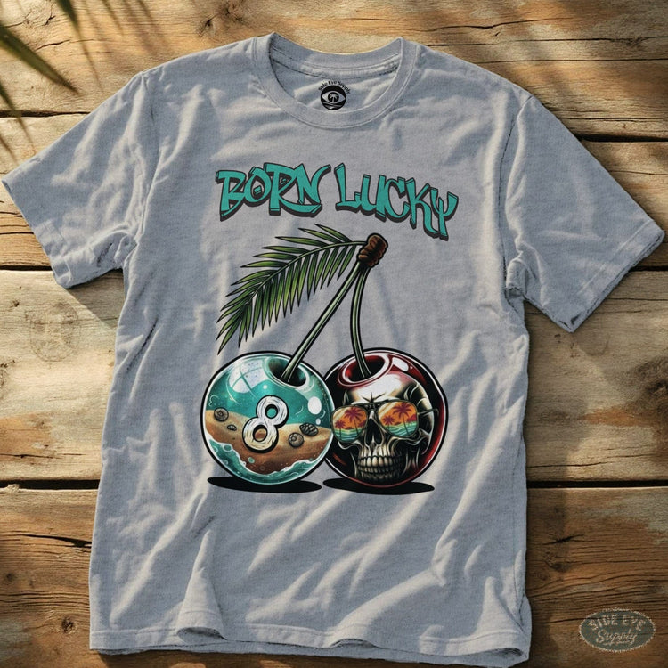 Born Lucky Tee Sport Grey / S - by Side Eye Supply - Surf Beach Life Apparel