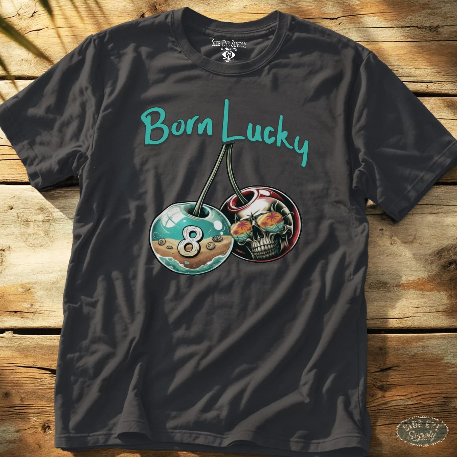 Born Lucky Tee Charcoal / S - by Side Eye Supply - Surf Beach Life Apparel