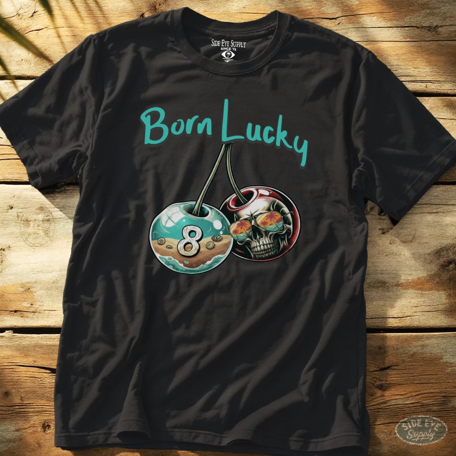 Born Lucky Tee Black / S - by Side Eye Supply - Surf Beach Life Apparel