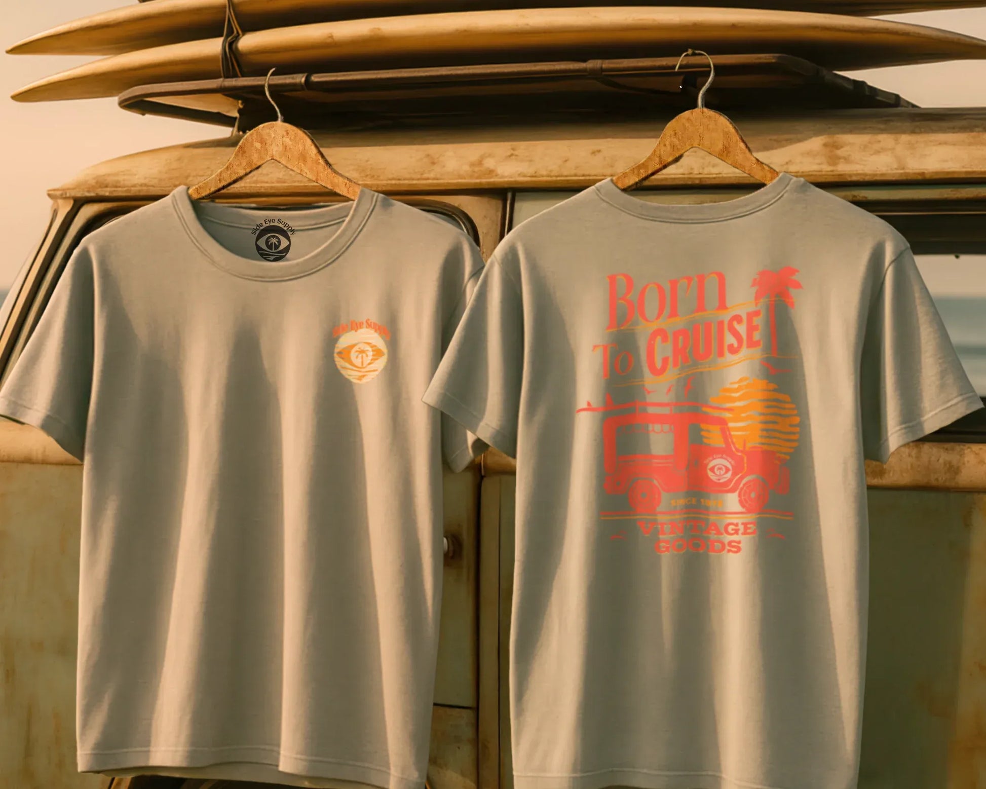 Born to Cruise Tee Sand / S - by Side Eye Supply - Surf Beach Life Apparel