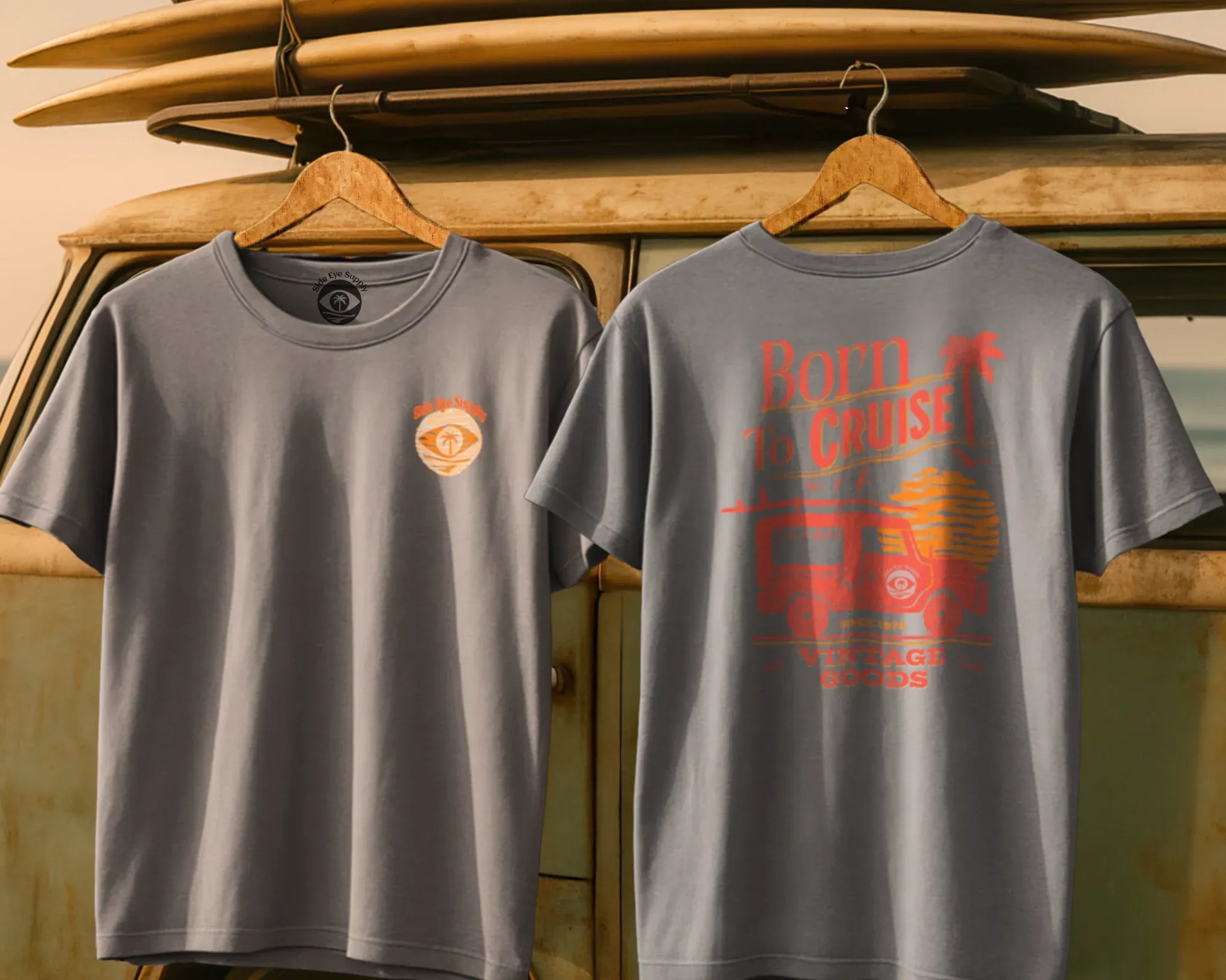 Born to Cruise Tee Ice Grey / S - by Side Eye Supply - Surf Beach Life Apparel