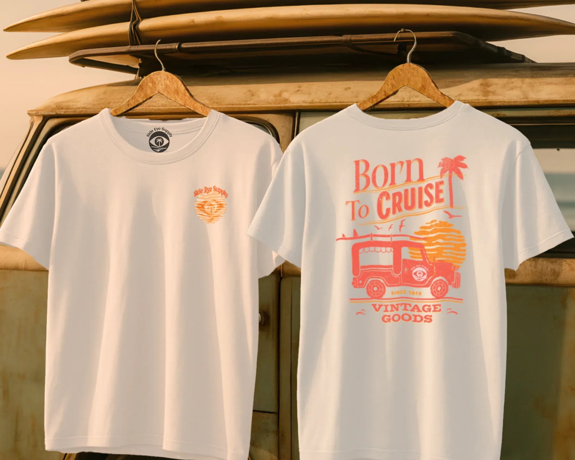 Born to Cruise Tee White / S - by Side Eye Supply - Surf Beach Life Apparel