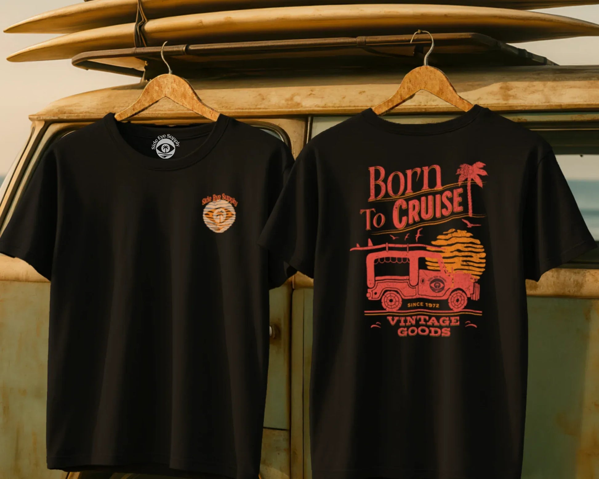 Born to Cruise Tee Black / S - by Side Eye Supply - Surf Beach Life Apparel