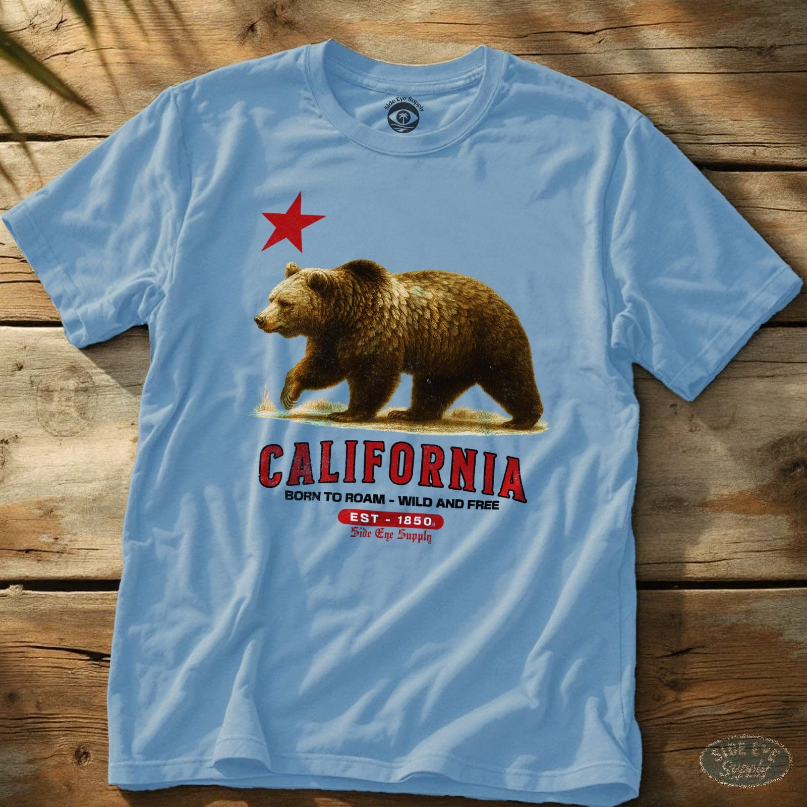 Born to Roam Tee Light Blue / S - by Side Eye Supply - Surf Beach Life Apparel