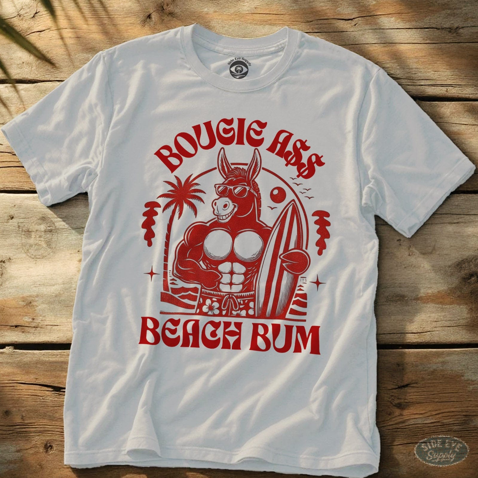 Bougie Beach Bum Tee White / S - by Side Eye Supply - Surf Beach Life Apparel