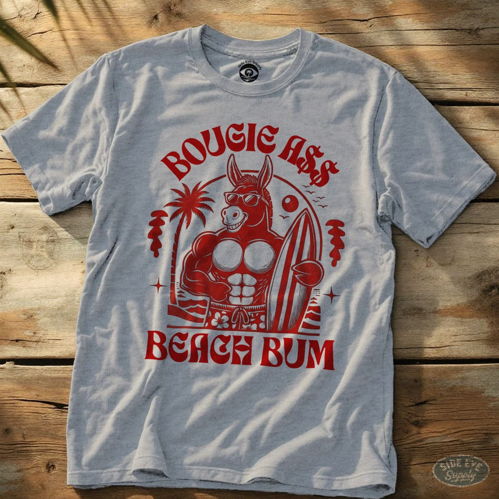 Bougie Beach Bum Tee Sport Grey / S - by Side Eye Supply - Surf Beach Life Apparel