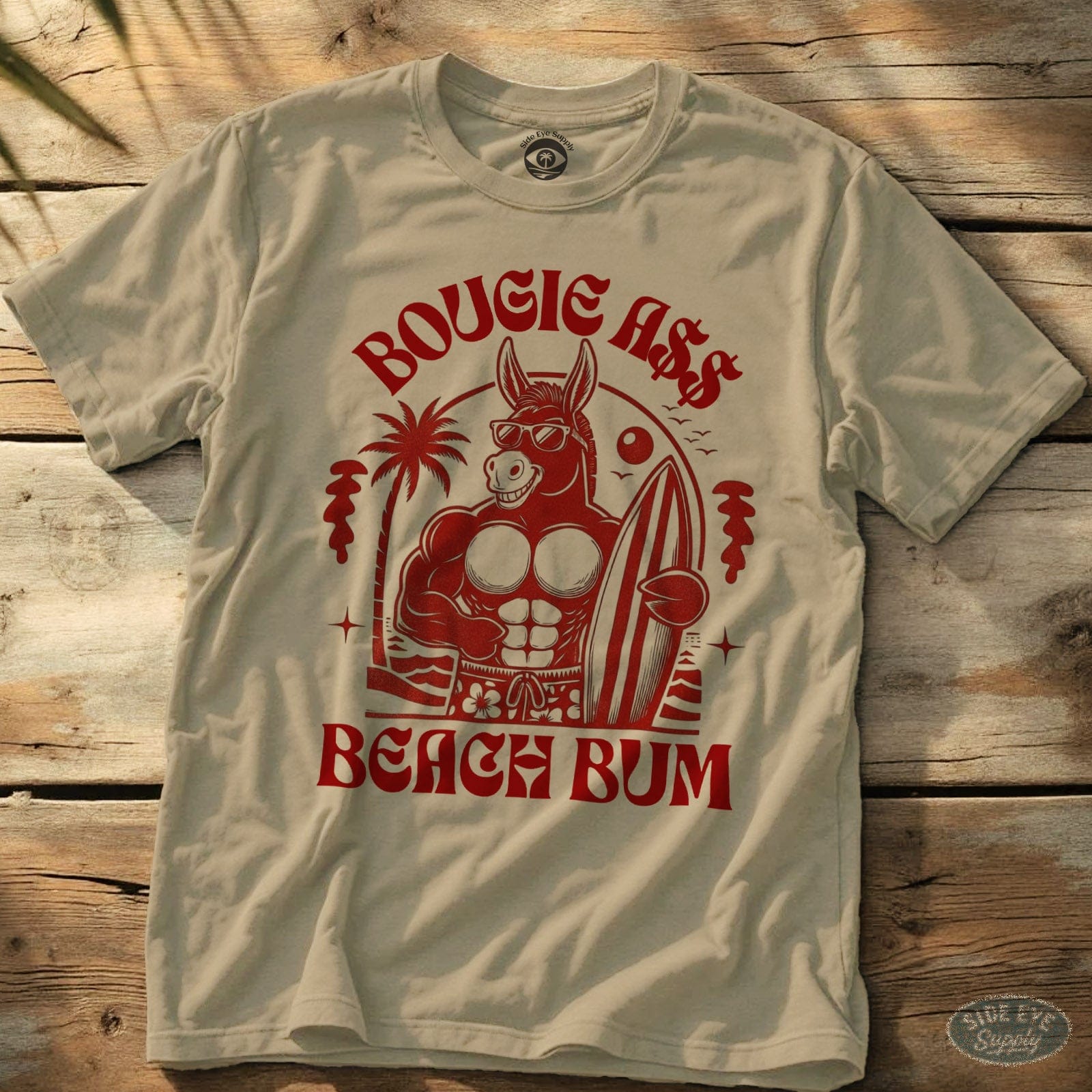 Bougie Beach Bum Tee Sand / S - by Side Eye Supply - Surf Beach Life Apparel