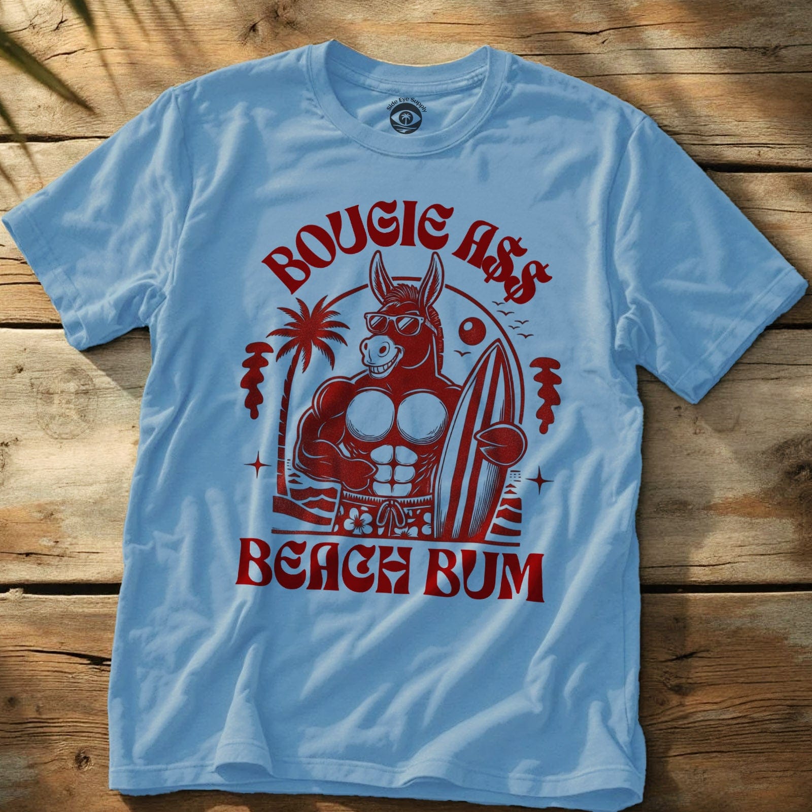 Bougie Beach Bum Tee Light Blue / S - by Side Eye Supply - Surf Beach Life Apparel