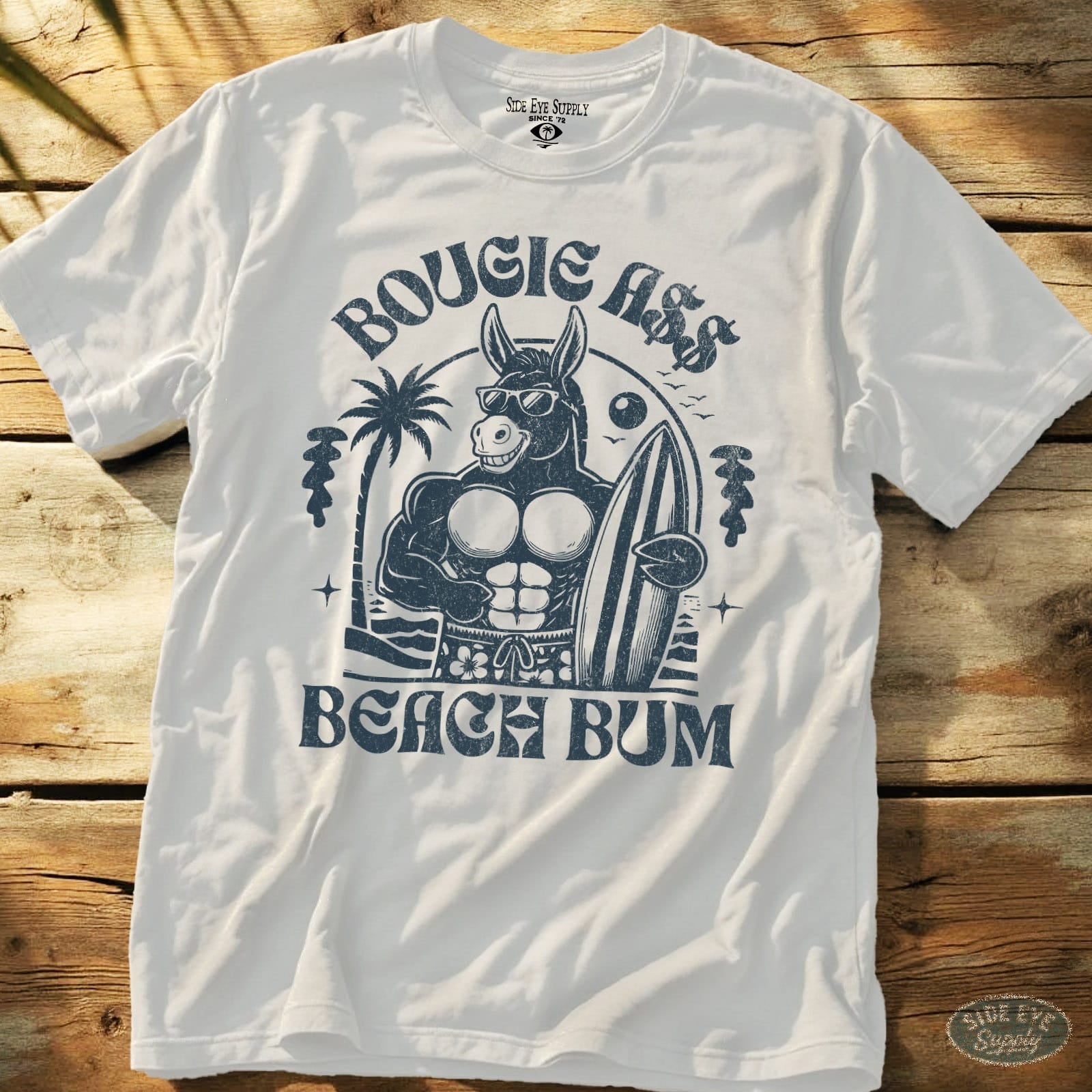 Bougie Beach Bum Tee White / S - by Side Eye Supply - Surf Beach Life Apparel