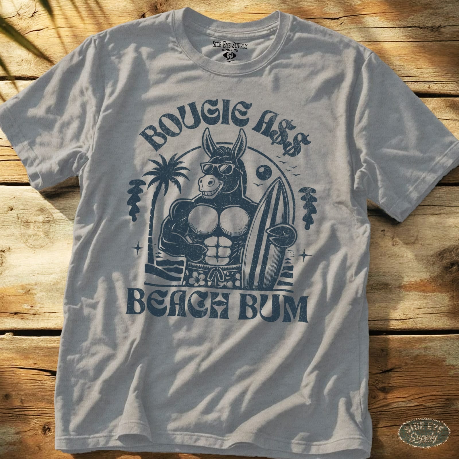 Bougie Beach Bum Tee Sport Grey / S - by Side Eye Supply - Surf Beach Life Apparel