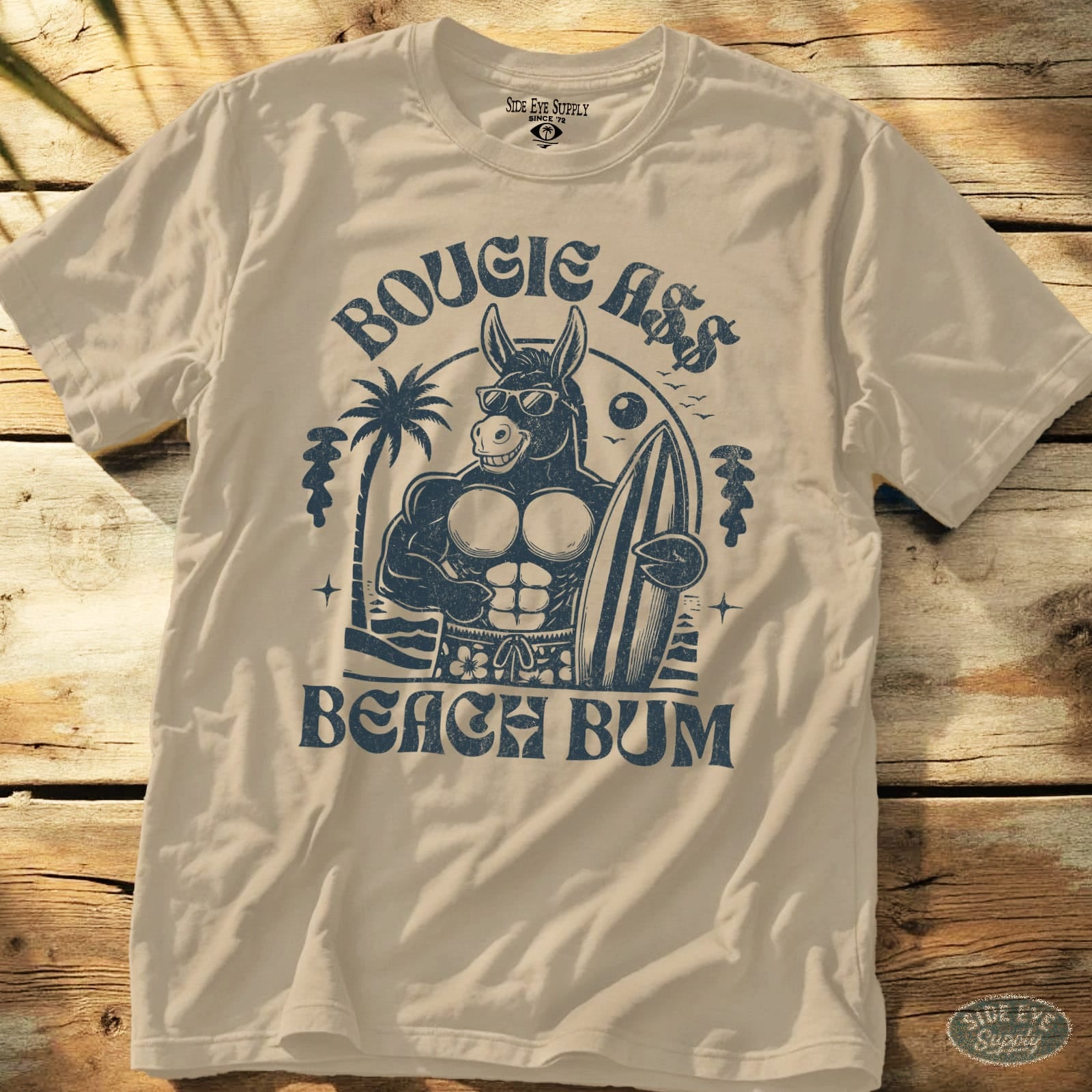 Bougie Beach Bum Tee Sand / S - by Side Eye Supply - Surf Beach Life Apparel