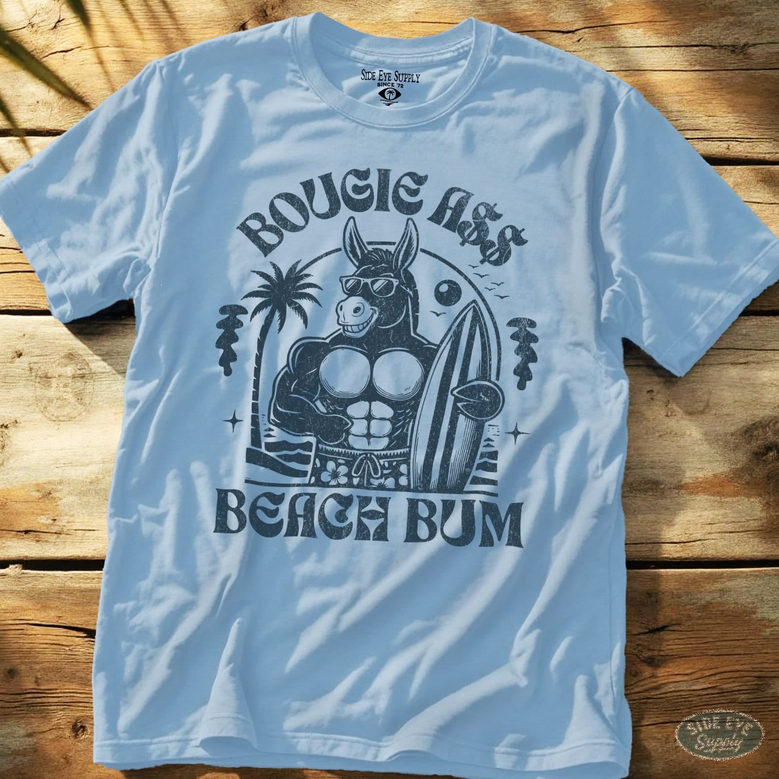 Bougie Beach Bum Tee Light Blue / S - by Side Eye Supply - Surf Beach Life Apparel