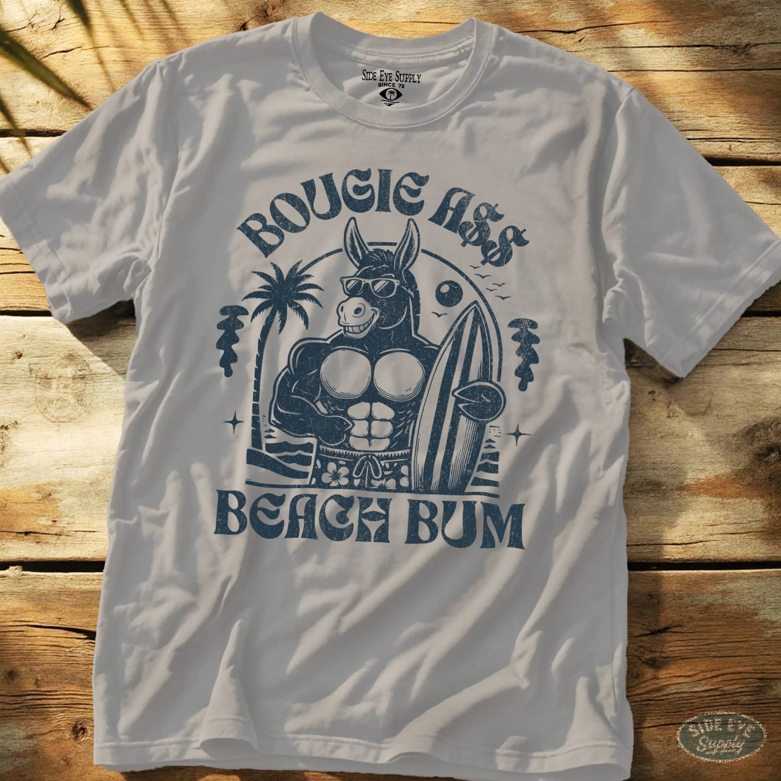 Bougie Beach Bum Tee Ice Grey / S - by Side Eye Supply - Surf Beach Life Apparel