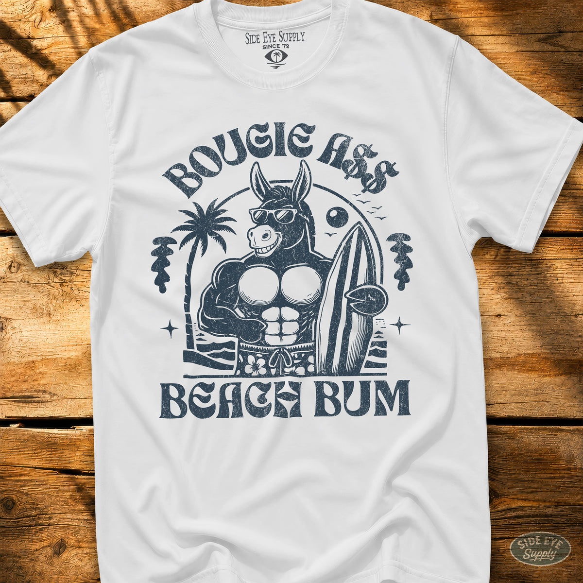 Bougie Beach Bum Tee White / S - by Side Eye Supply - Surf Beach Life Apparel