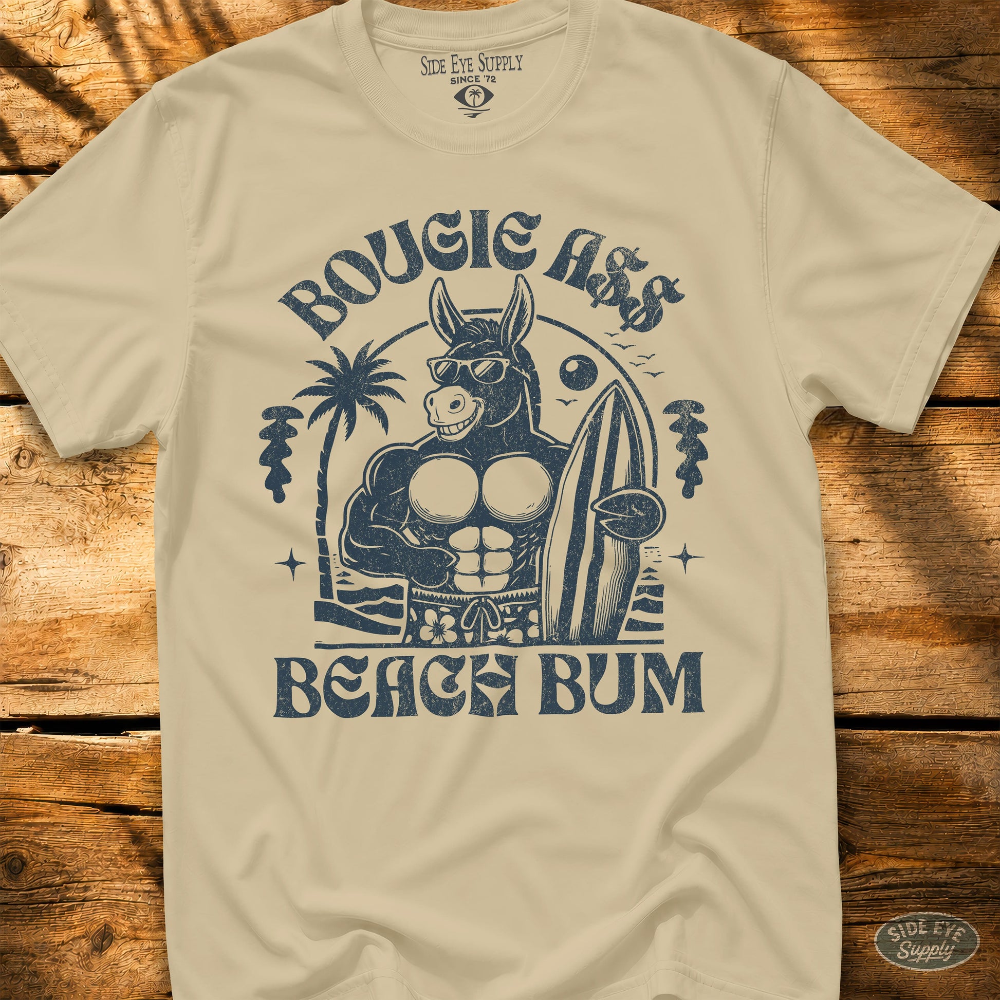 Bougie Beach Bum Tee Sand / S - by Side Eye Supply - Surf Beach Life Apparel