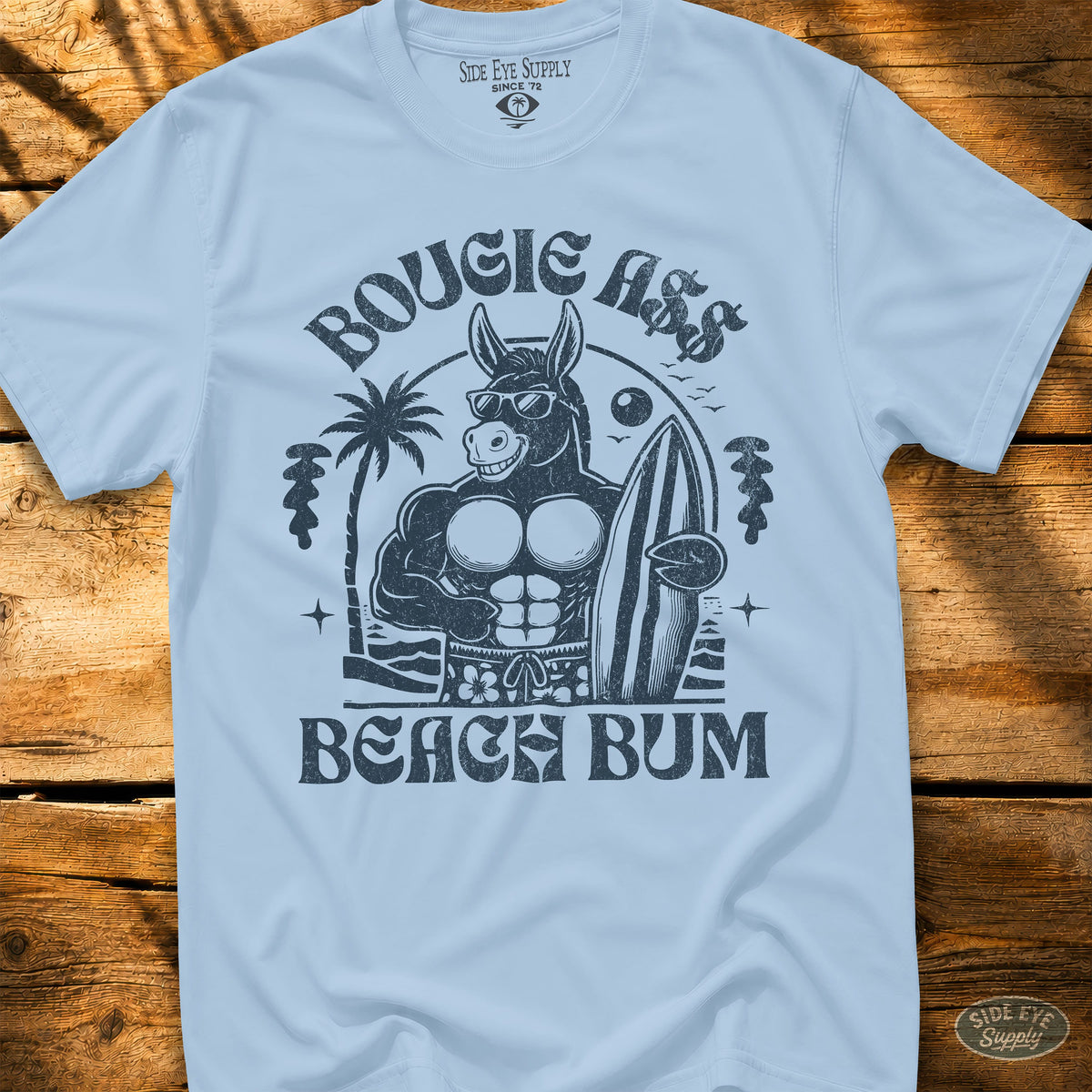 Bougie Beach Bum Tee Light Blue / S - by Side Eye Supply - Surf Beach Life Apparel