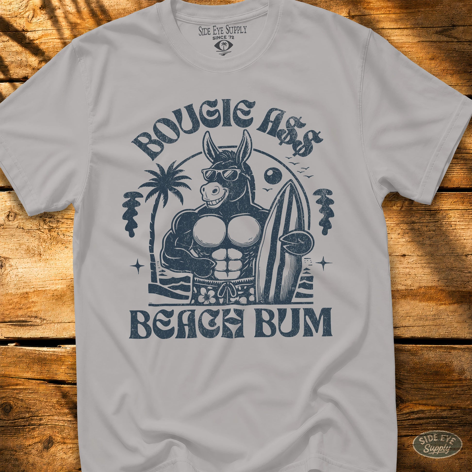 Bougie Beach Bum Tee Ice Grey / S - by Side Eye Supply - Surf Beach Life Apparel
