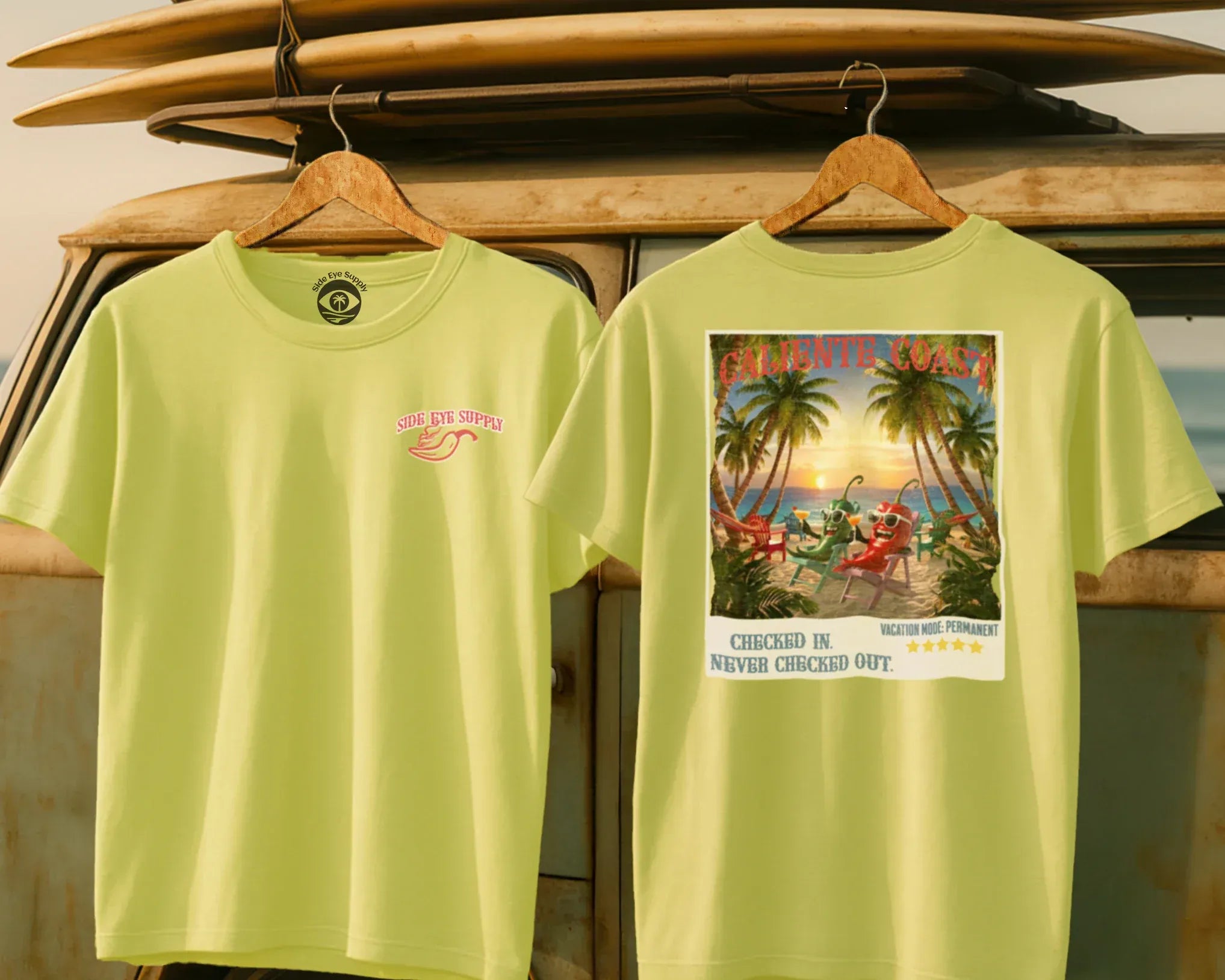 Caliente Coast Tee Cornsilk / S - by Side Eye Supply - Surf Beach Life Apparel