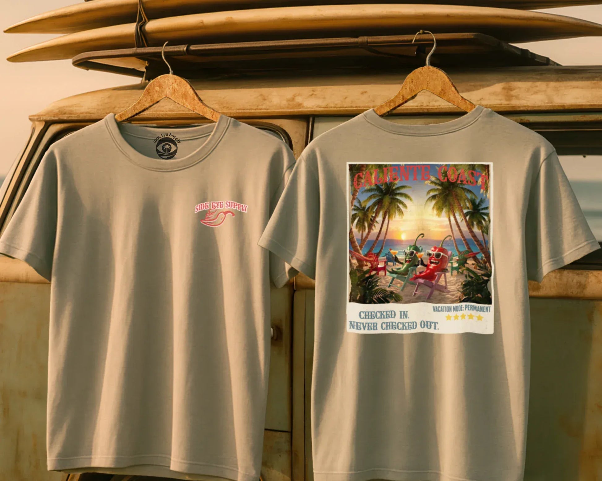 Caliente Coast Tee Sand / S - by Side Eye Supply - Surf Beach Life Apparel