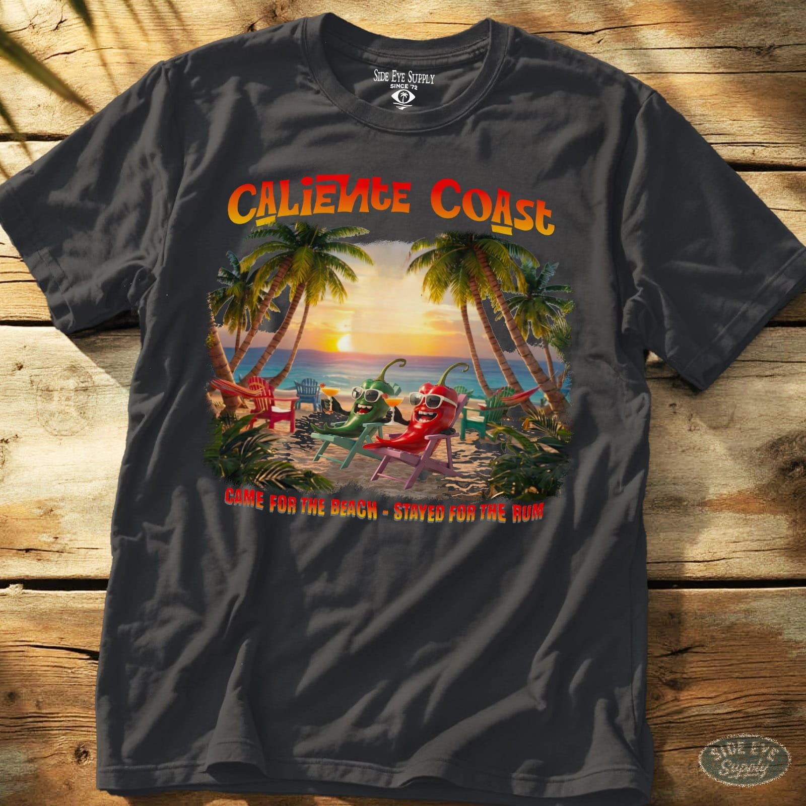 Caliente Coast Tee Charcoal / S - by Side Eye Supply - Surf Beach Life Apparel