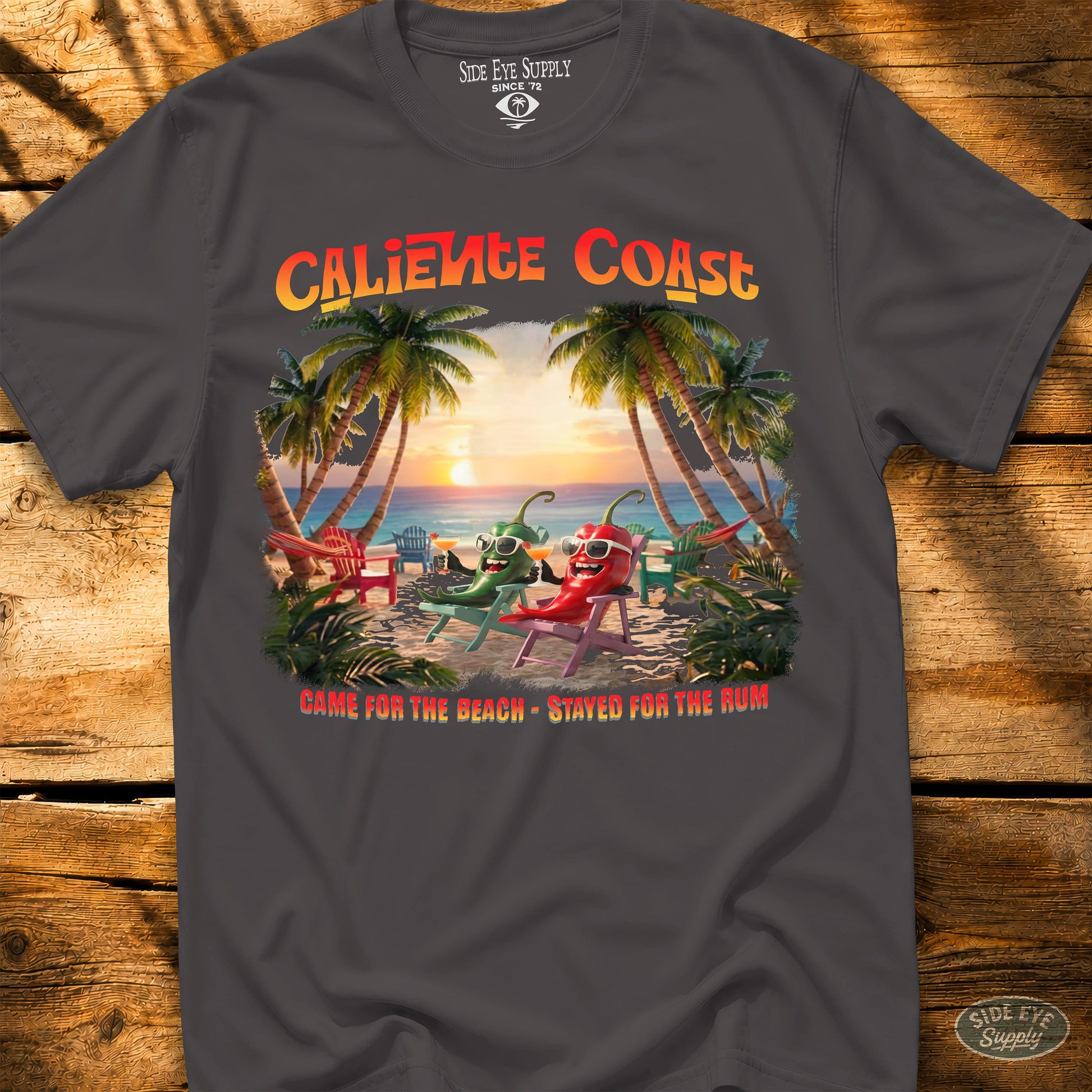 Caliente Coast Tee Charcoal / S - by Side Eye Supply - Surf Beach Life Apparel