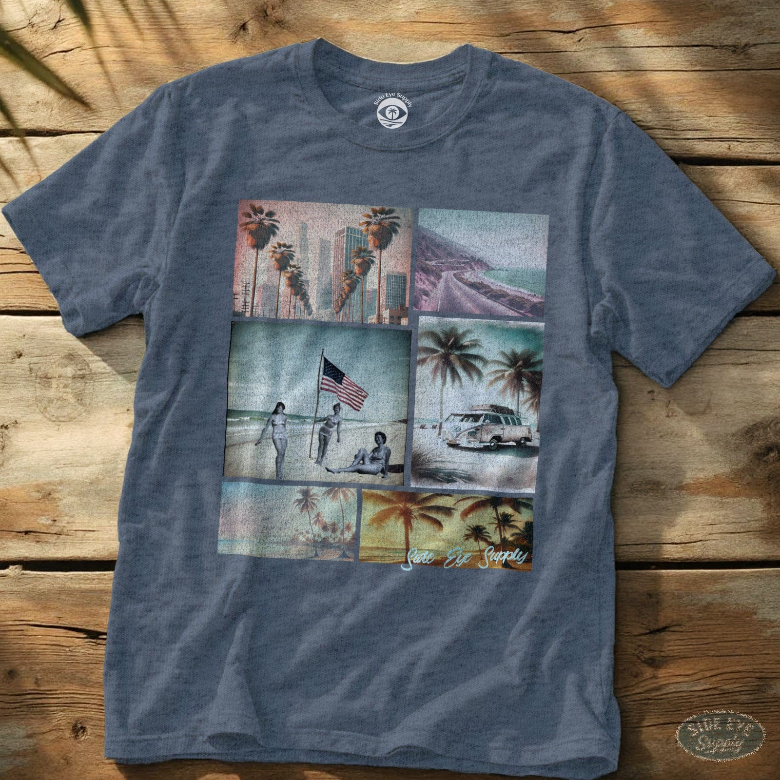 California Dreams Tee Heather Indigo / S - by Side Eye Supply - Surf Beach Life Apparel
