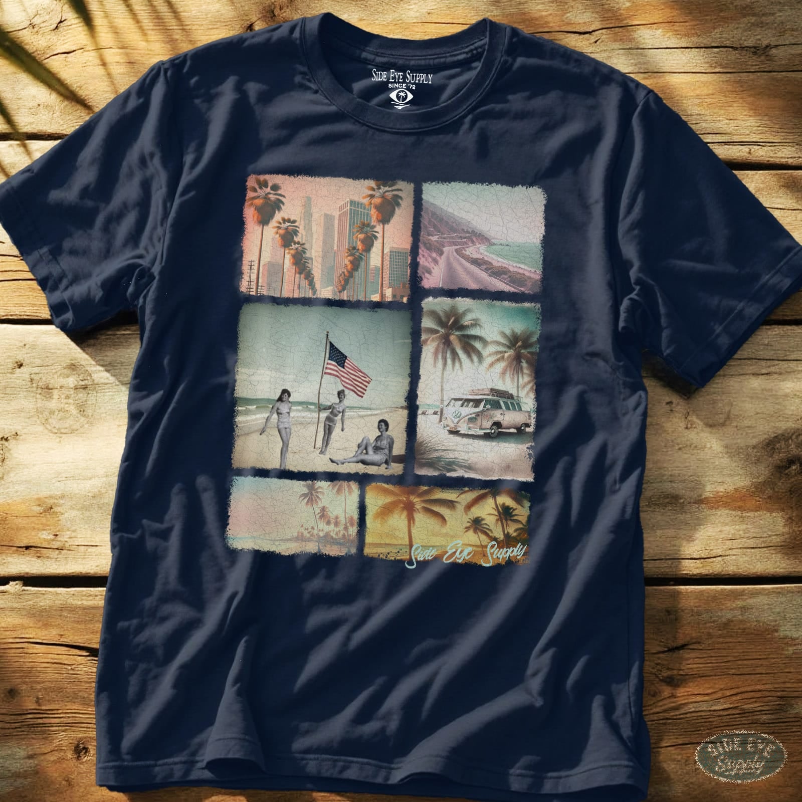 California Dreams Tee Navy / S - by Side Eye Supply - Surf Beach Life Apparel