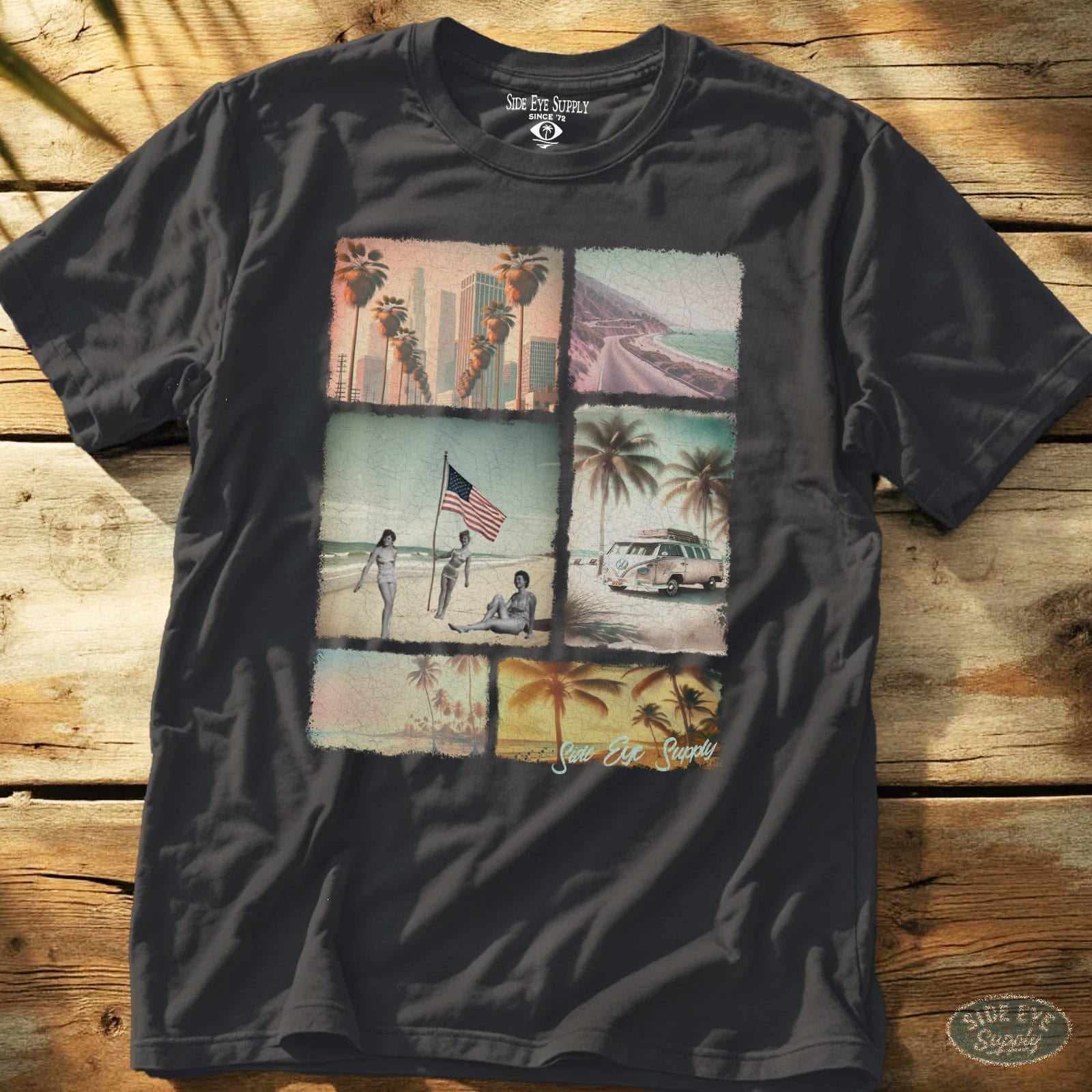 California Dreams Tee Charcoal / S - by Side Eye Supply - Surf Beach Life Apparel