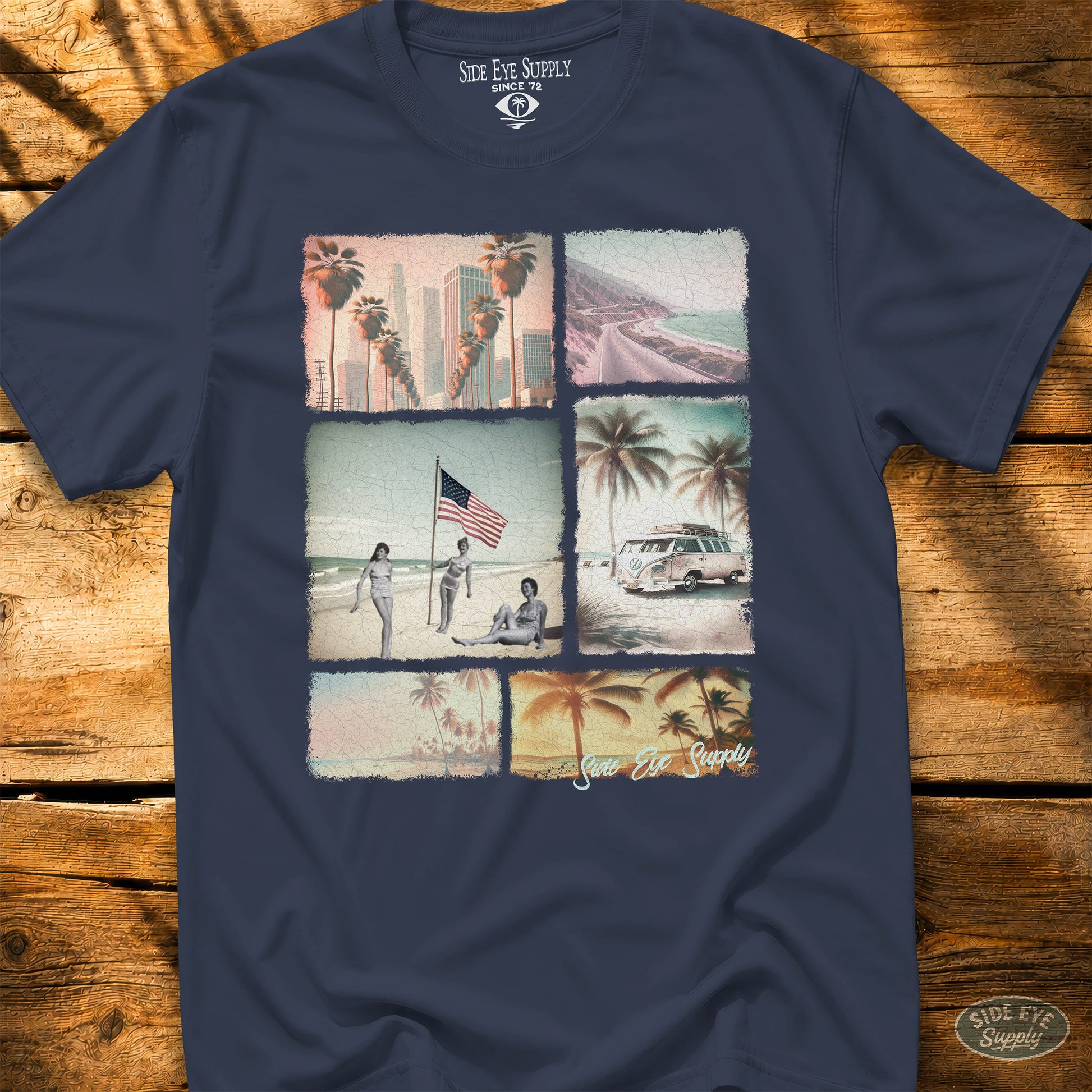 California Dreams Tee Navy / S - by Side Eye Supply - Surf Beach Life Apparel