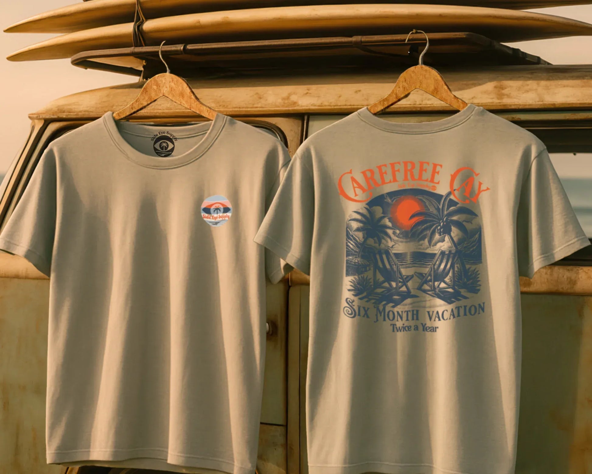 Carefree Cay Tee Sand / S - by Side Eye Supply - Surf Beach Life Apparel