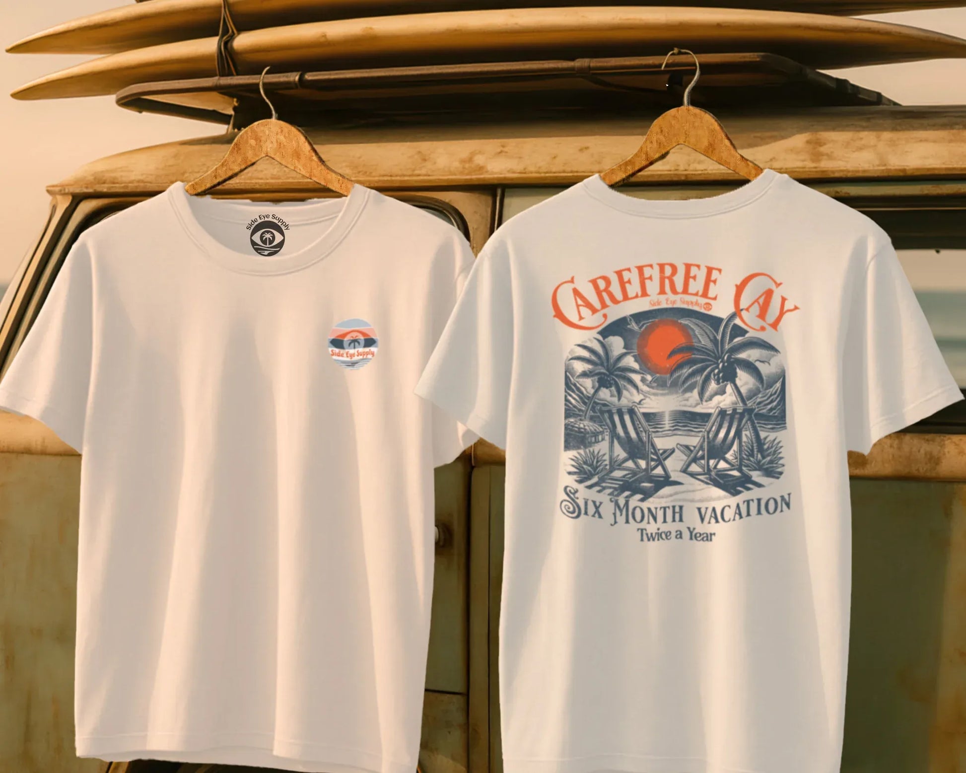 Carefree Cay Tee White / S - by Side Eye Supply - Surf Beach Life Apparel