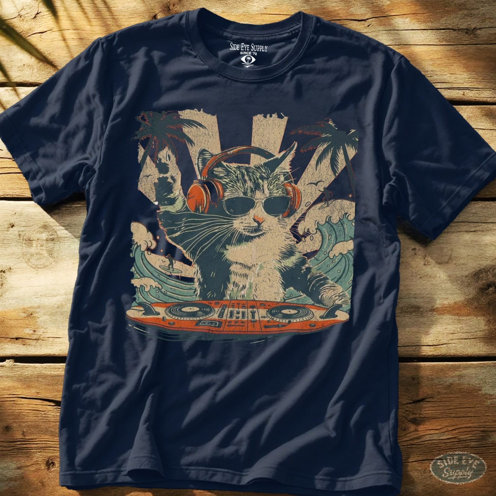 Cat Scratch Tee Navy / S - by Side Eye Supply - Surf Beach Life Apparel