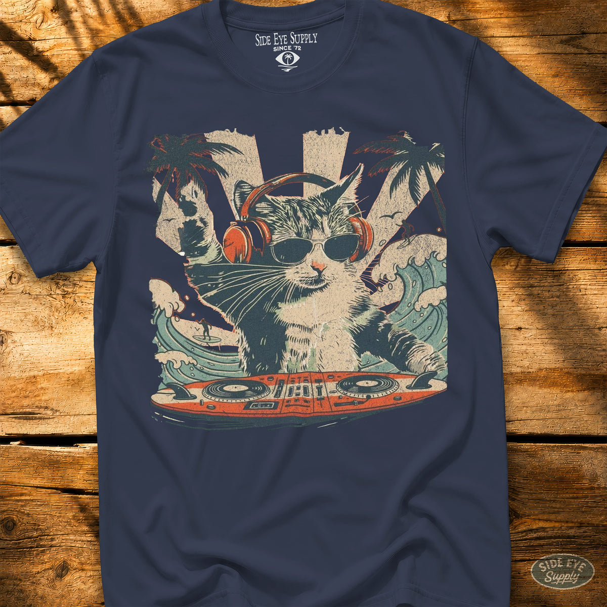 Cat Scratch Tee Navy / S - by Side Eye Supply - Surf Beach Life Apparel