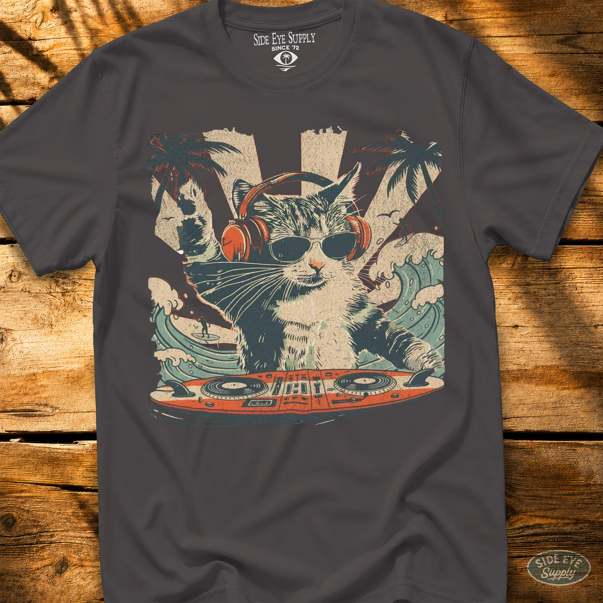 Cat Scratch Tee Charcoal / S - by Side Eye Supply - Surf Beach Life Apparel