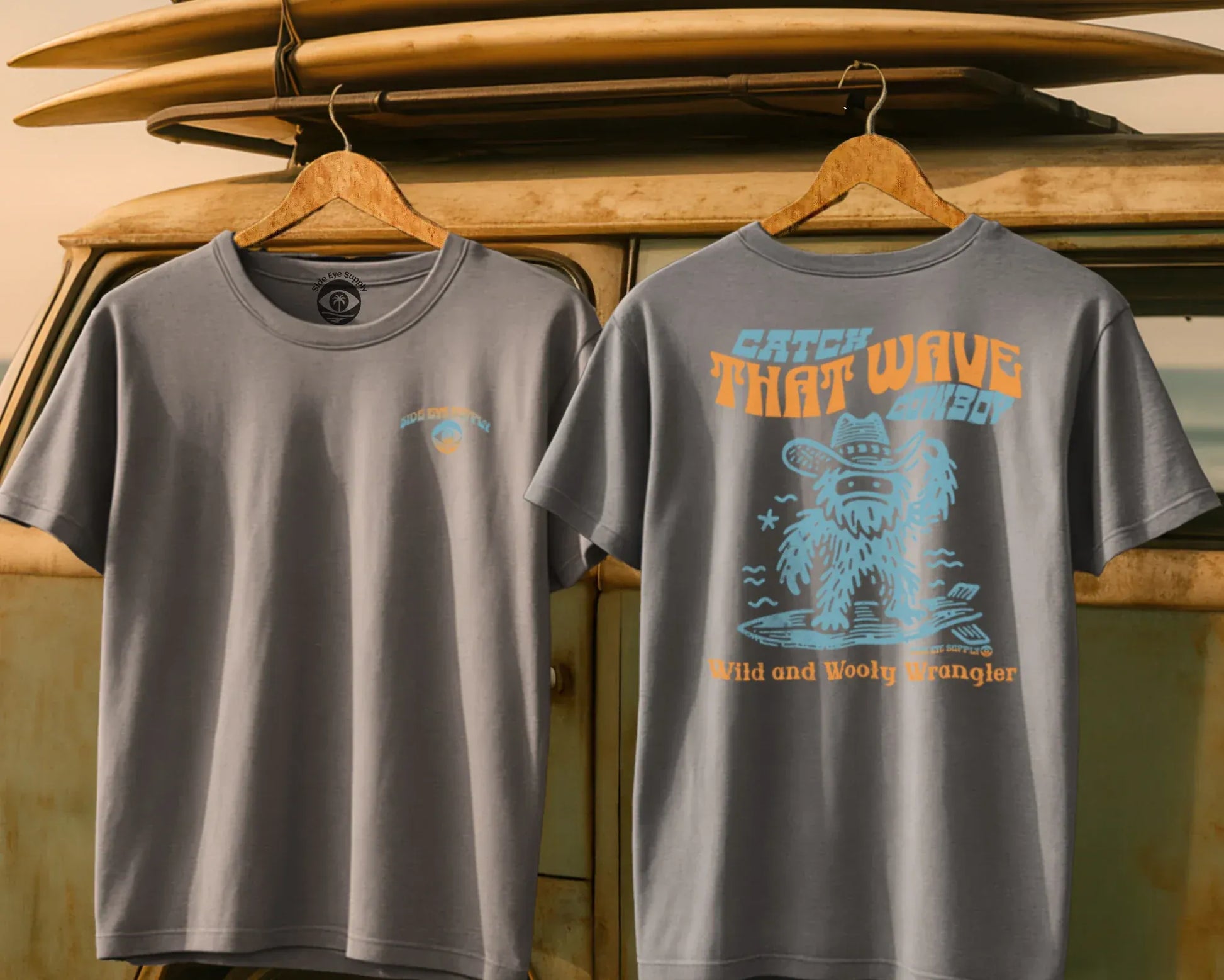 Catch That Wave Tee Ice Grey / S - by Side Eye Supply - Surf Beach Life Apparel