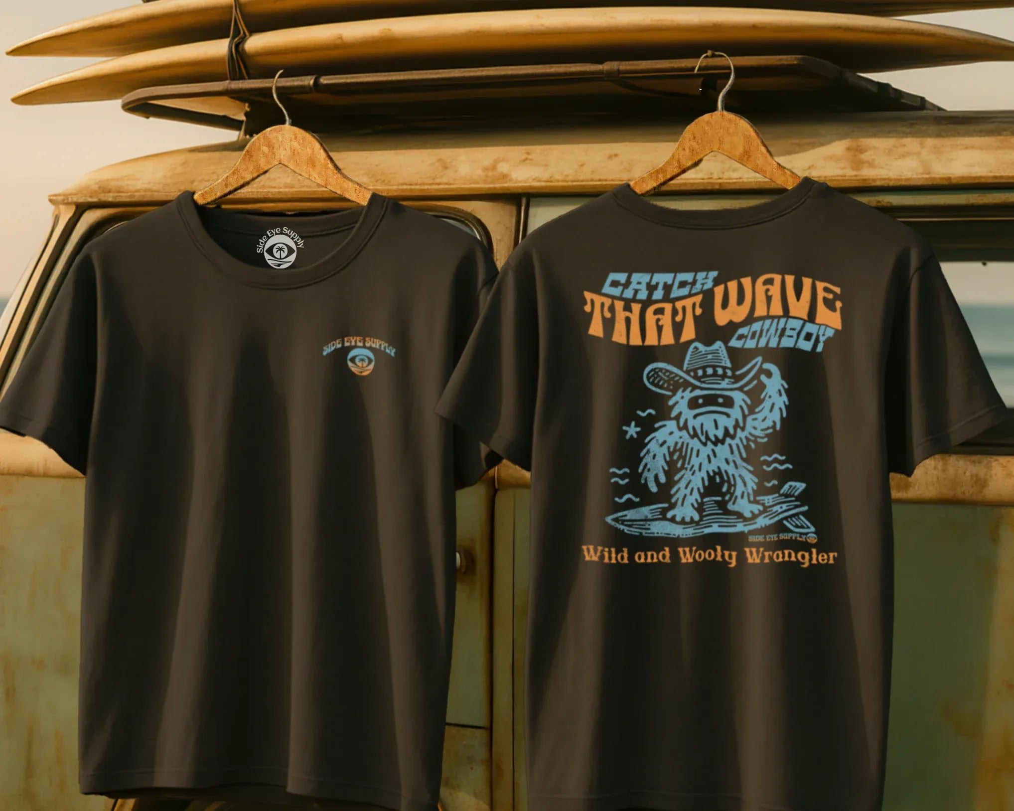 Catch That Wave Tee Charcoal / S - by Side Eye Supply - Surf Beach Life Apparel