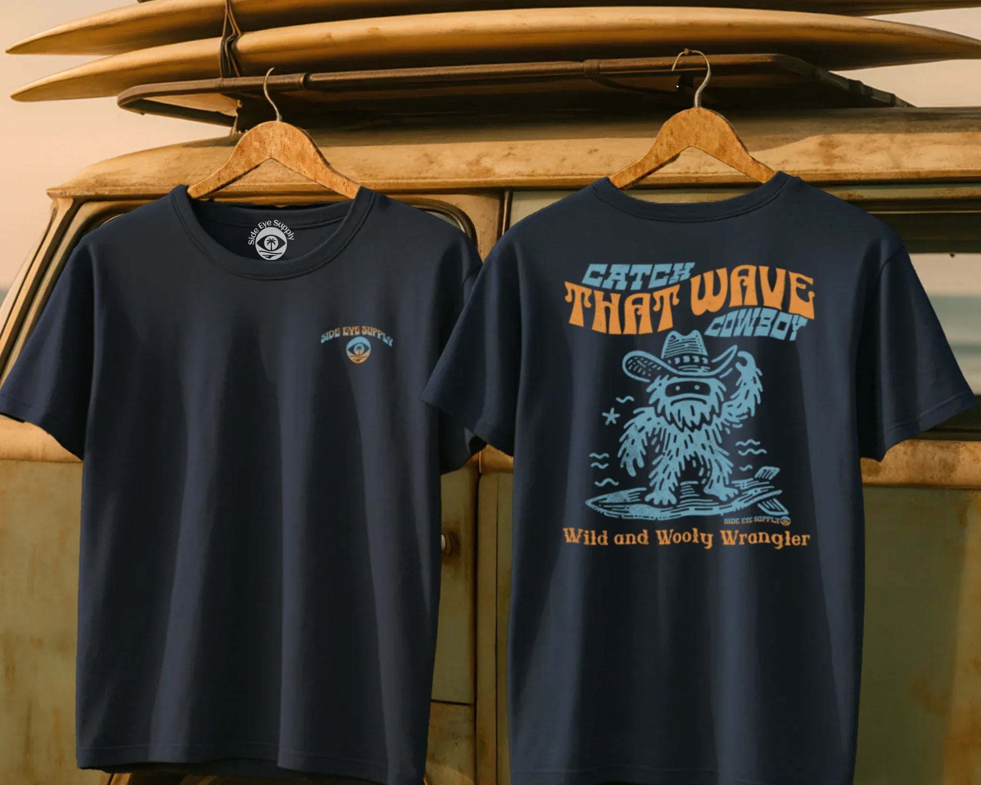 Catch That Wave Tee Navy / S - by Side Eye Supply - Surf Beach Life Apparel