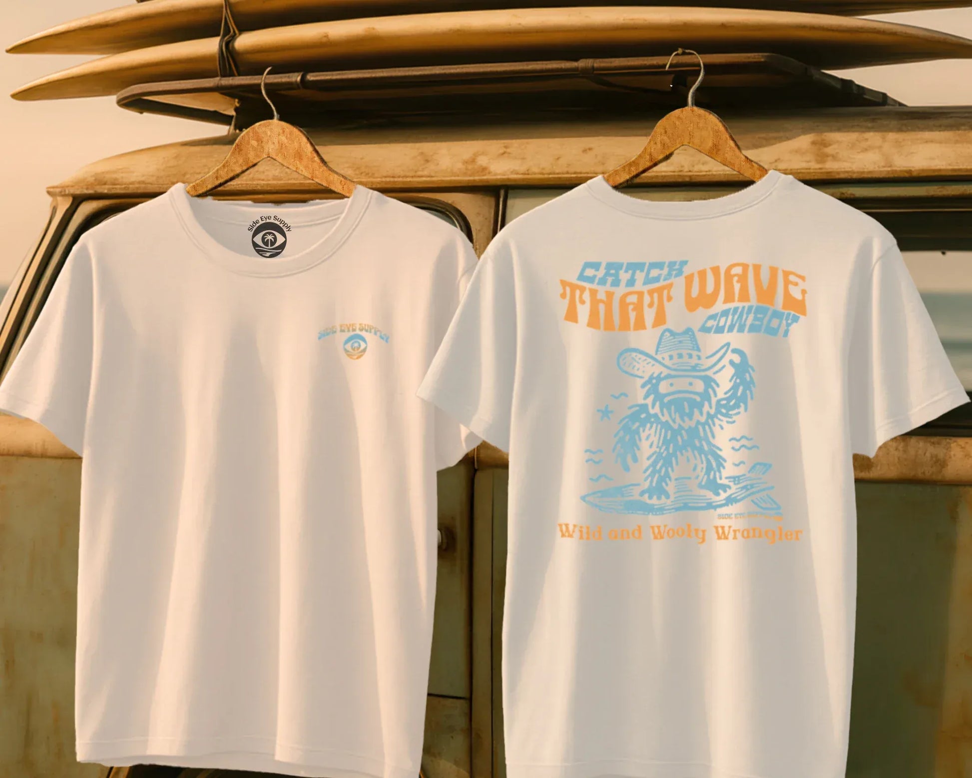 Catch That Wave Tee White / S - by Side Eye Supply - Surf Beach Life Apparel