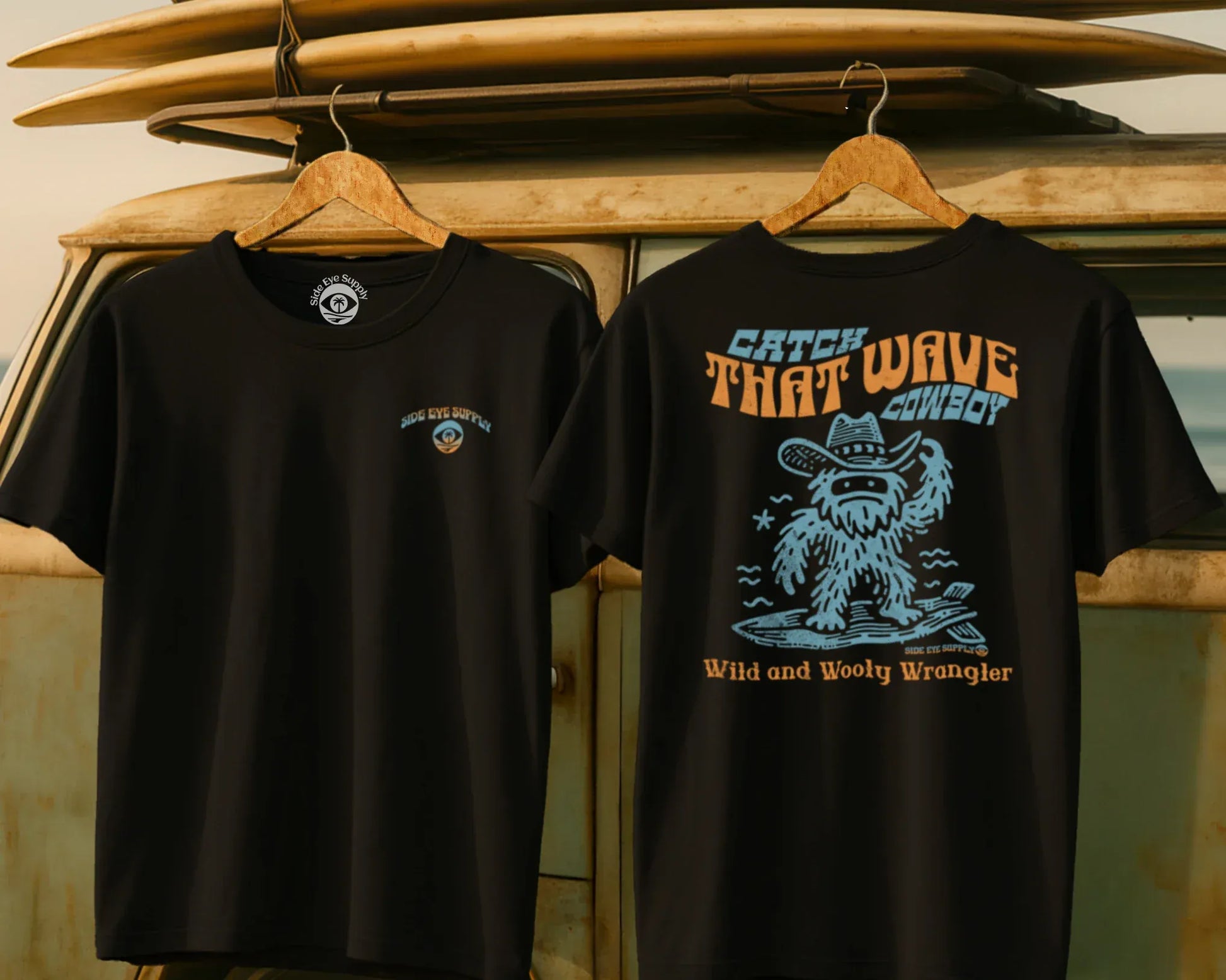 Catch That Wave Tee Black / S - by Side Eye Supply - Surf Beach Life Apparel