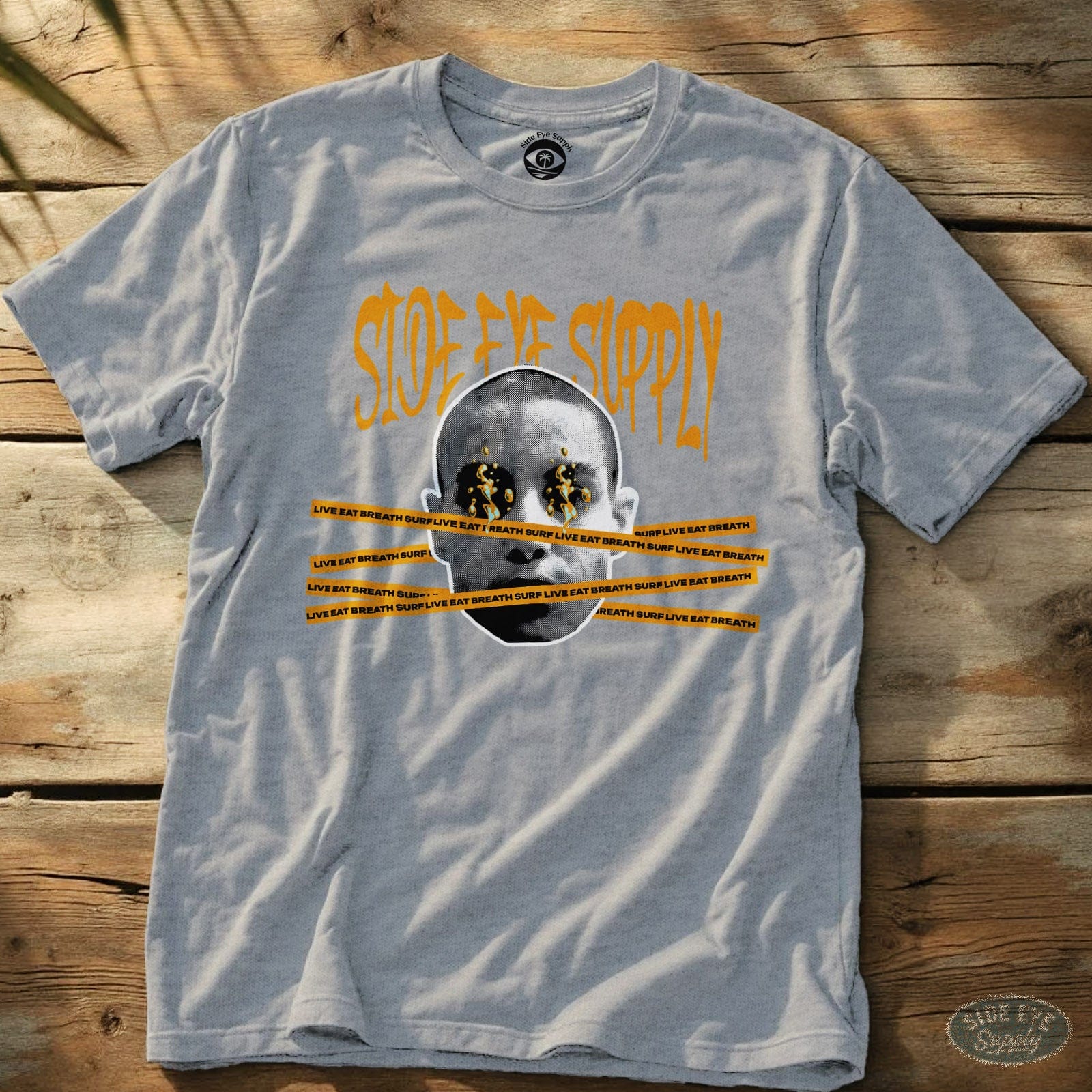 Caution Tape Tee Sport Grey / S - by Side Eye Supply - Surf Beach Life Apparel