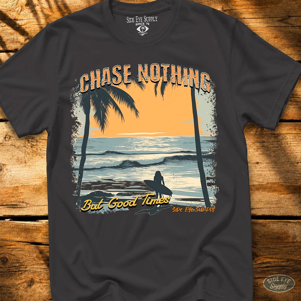 Chase Nothing Tee Black / S - by Side Eye Supply - Surf Beach Life Apparel